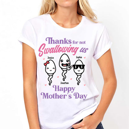 Thanks For Not Swallowing Us - Personalized Mother's Day Mother T-shirt and Hoodie