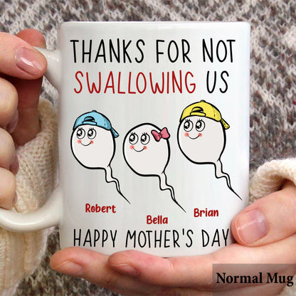 Thanks For Not Swallowing Us - Personalized Mother's Day Mother Mug