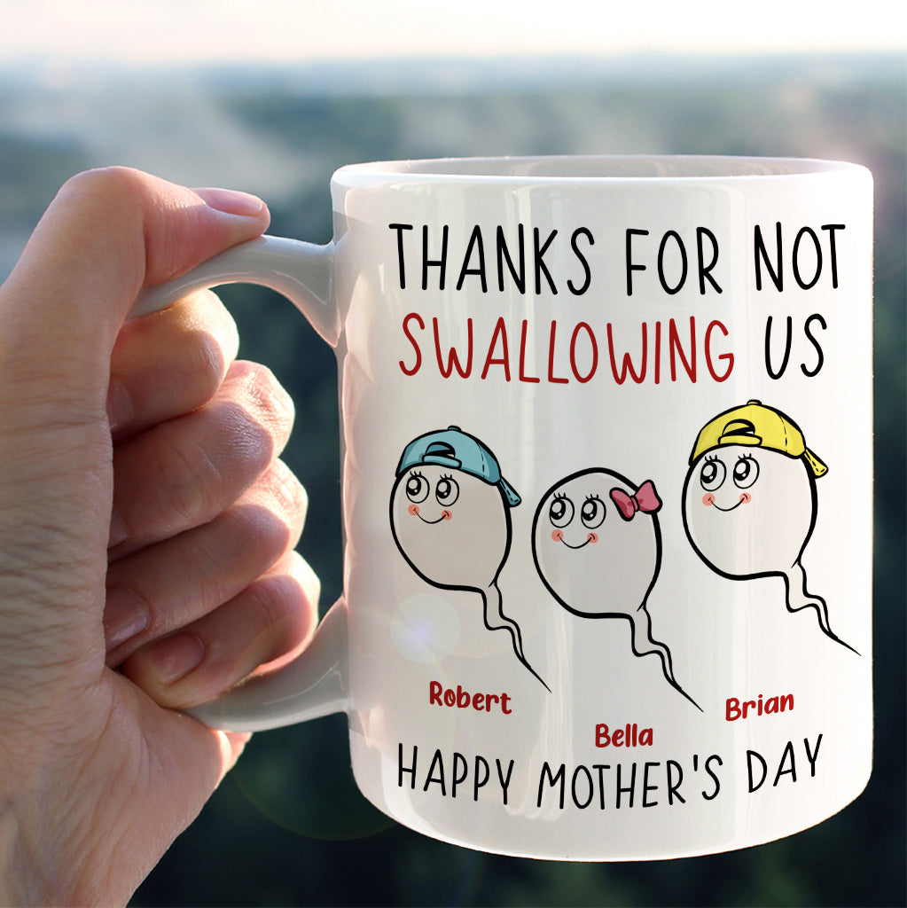 Thanks For Not Swallowing Us - Personalized Mother's Day Mother Mug