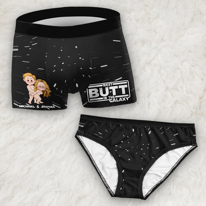 Best Butt In The Galaxy - Personalized Couple Women Briefs & Men Boxer Briefs