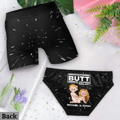 Best Butt In The Galaxy - Personalized Couple Women Briefs & Men Boxer Briefs