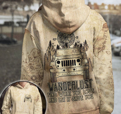 Wanderlust Find What You Love Vintage Car All Over Shirt 0523