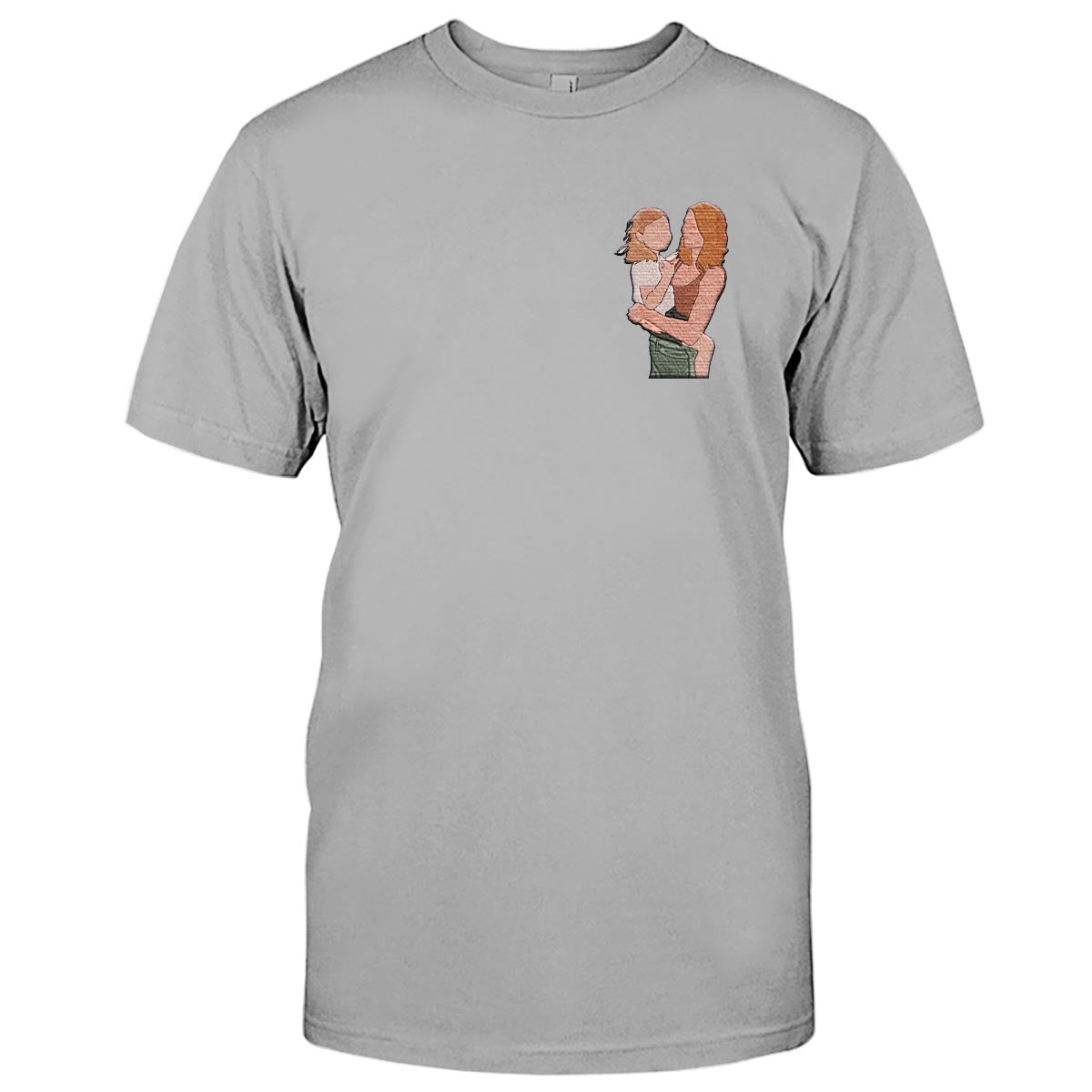 Custom 2D Photo - Personalized Mother Embroidered T-shirt