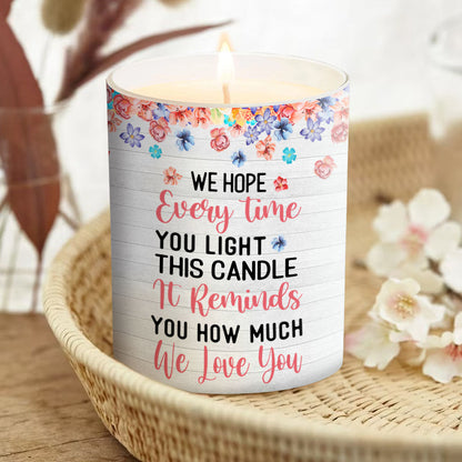 We Love You Floral Mom - Personalized Mother's Day Mother Candle With Wooden Lid