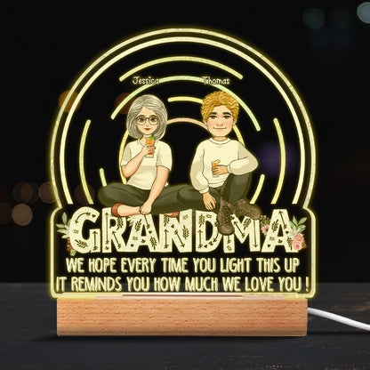 We Hope Every Time You Light - Gift for mom, grandma - Personalized Shaped Plaque Light Base