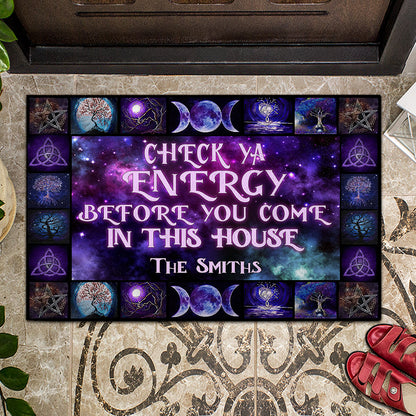 Check Ya Energy - Personalized Witch Doormat