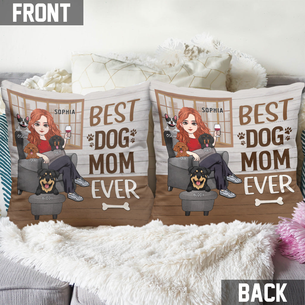 Thank You Best Dog Mom Ever - Personalized Dog Throw Pillow