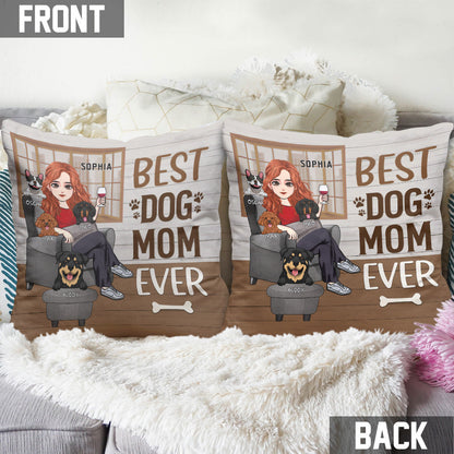 Thank You Best Dog Mom Ever - Personalized Dog Throw Pillow