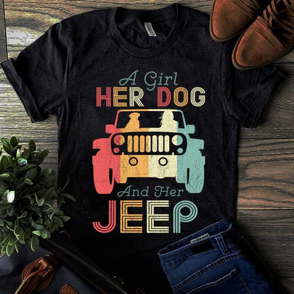 A Girl Her Dog Car T-shirt and Hoodie 0523