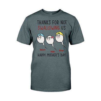 Thanks For Not Swallowing Us - Personalized Mother's Day Mother T-shirt and Hoodie