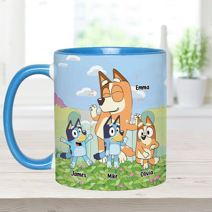 Cool Mum Cool Dad Cute Blue Dog - Personalized Mother Accent Mug