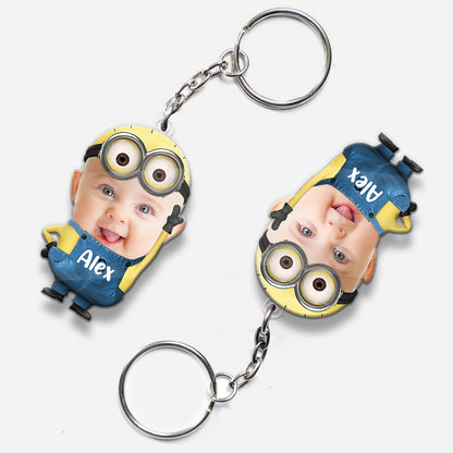 Upload Photo Custom Face Cute Baby - Personalized Grandma Custom Shaped Keychain