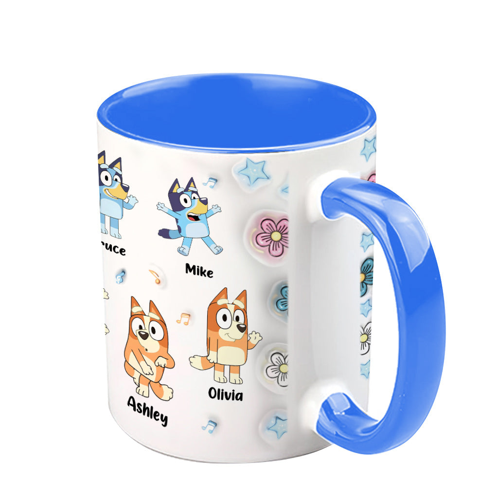 Cool Mum Cool Dad Cute Blue Dog - Personalized Mother Accent Mug