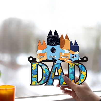 Cool Dad - Personalized Father Window Hanging Suncatcher Ornament