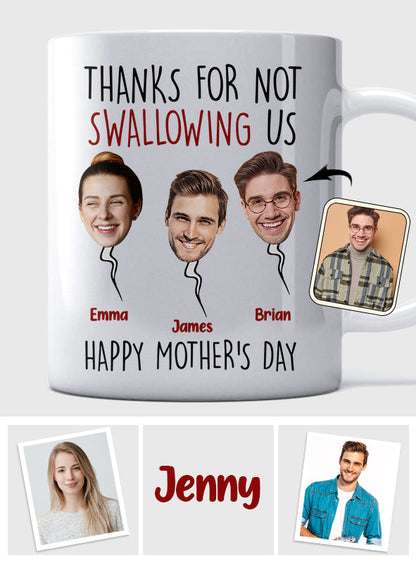 Thanks For Not Swalling Us - Personalized Mother Mug