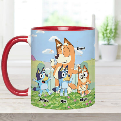 Cool Mum Cool Dad Cute Blue Dog - Personalized Mother Accent Mug