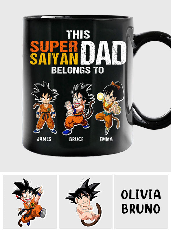 This Super Dad Belongs To - Personalized Seven Balls Mug