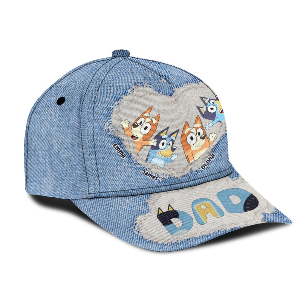 Cool Dad Cool Mom Blue Dog - Personalized Father Classic Cap