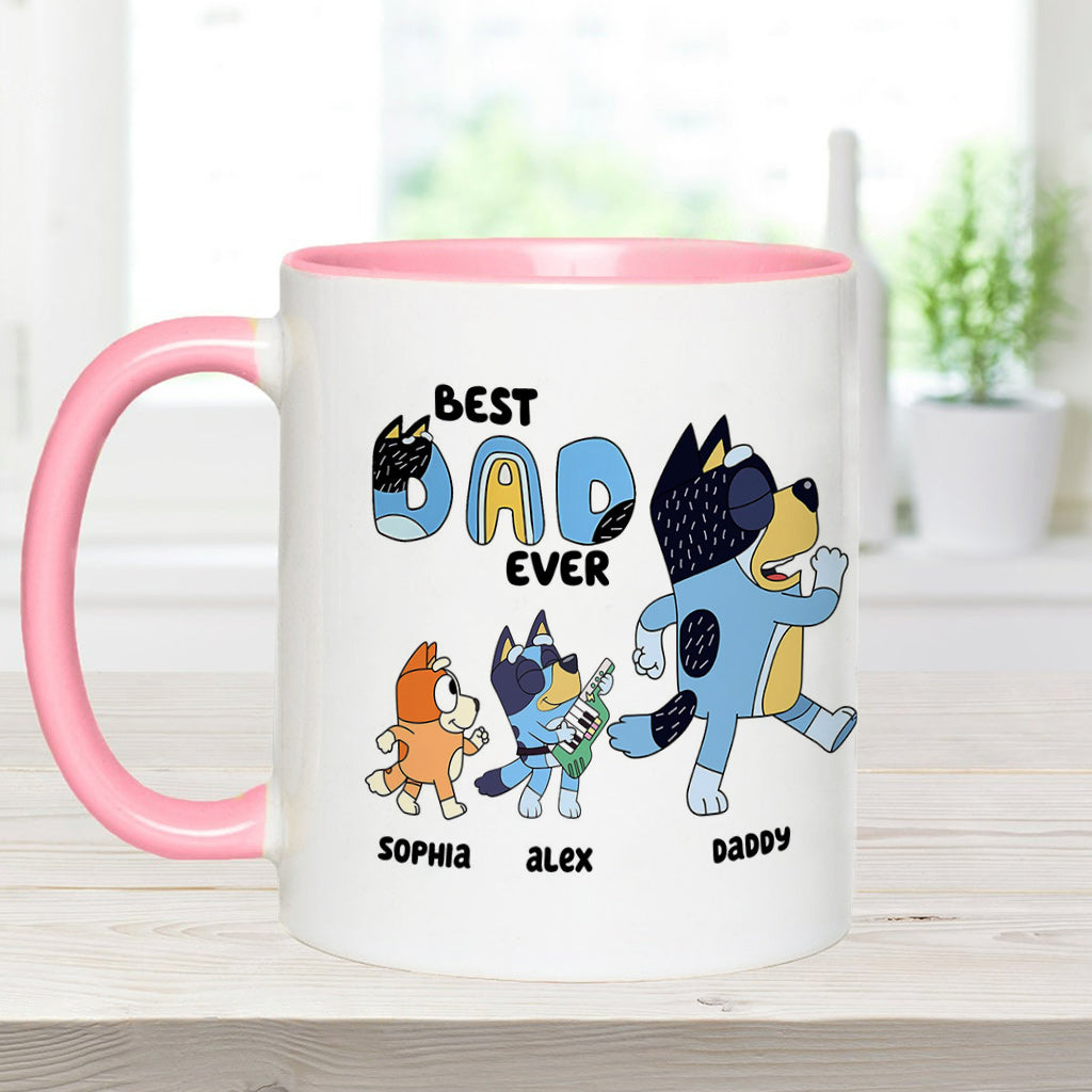 Best Dad Mum Ever - Personalized Father Accent Mug