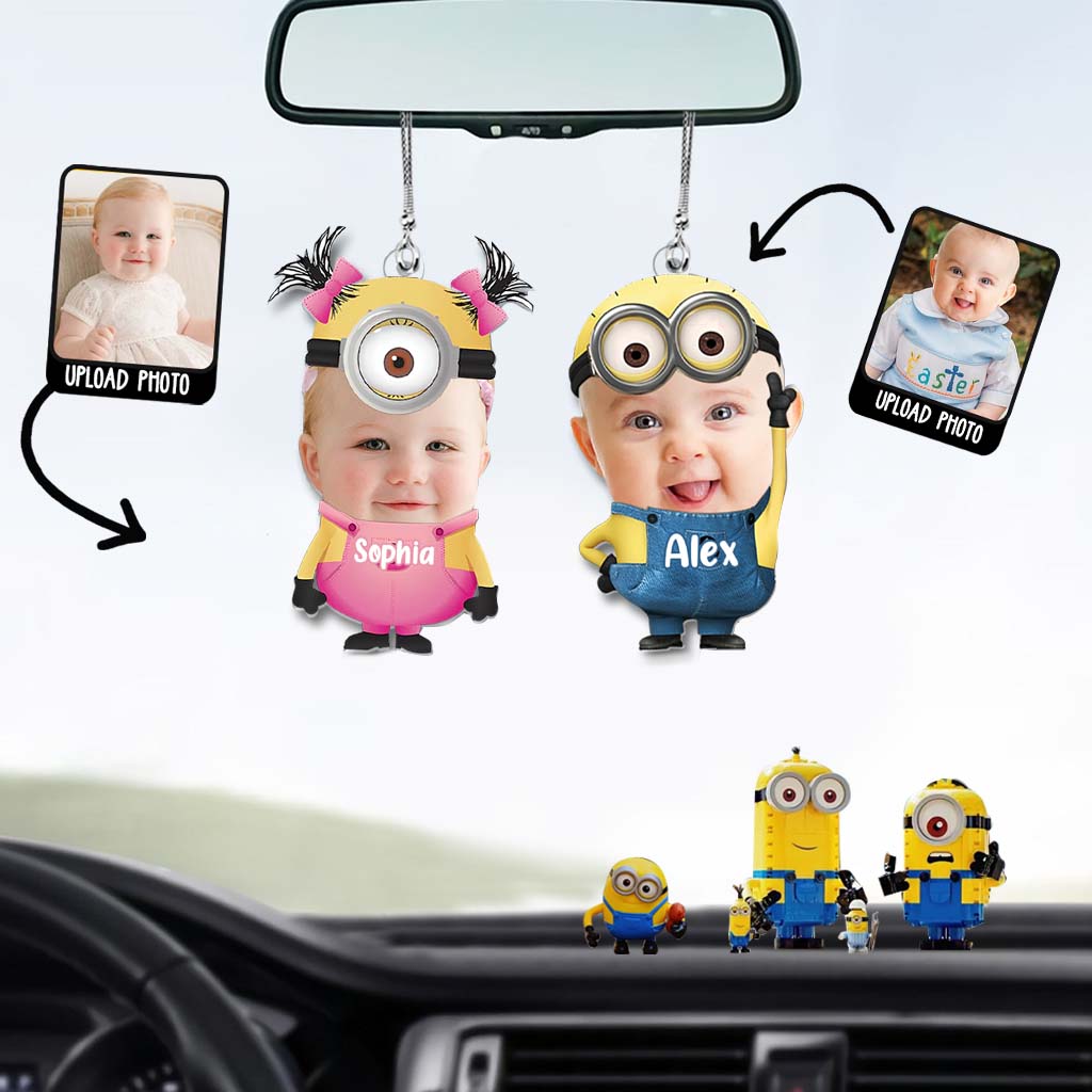 Upload Photo Custom Face Cute Baby - Personalized Mother Custom Shaped Car Ornament