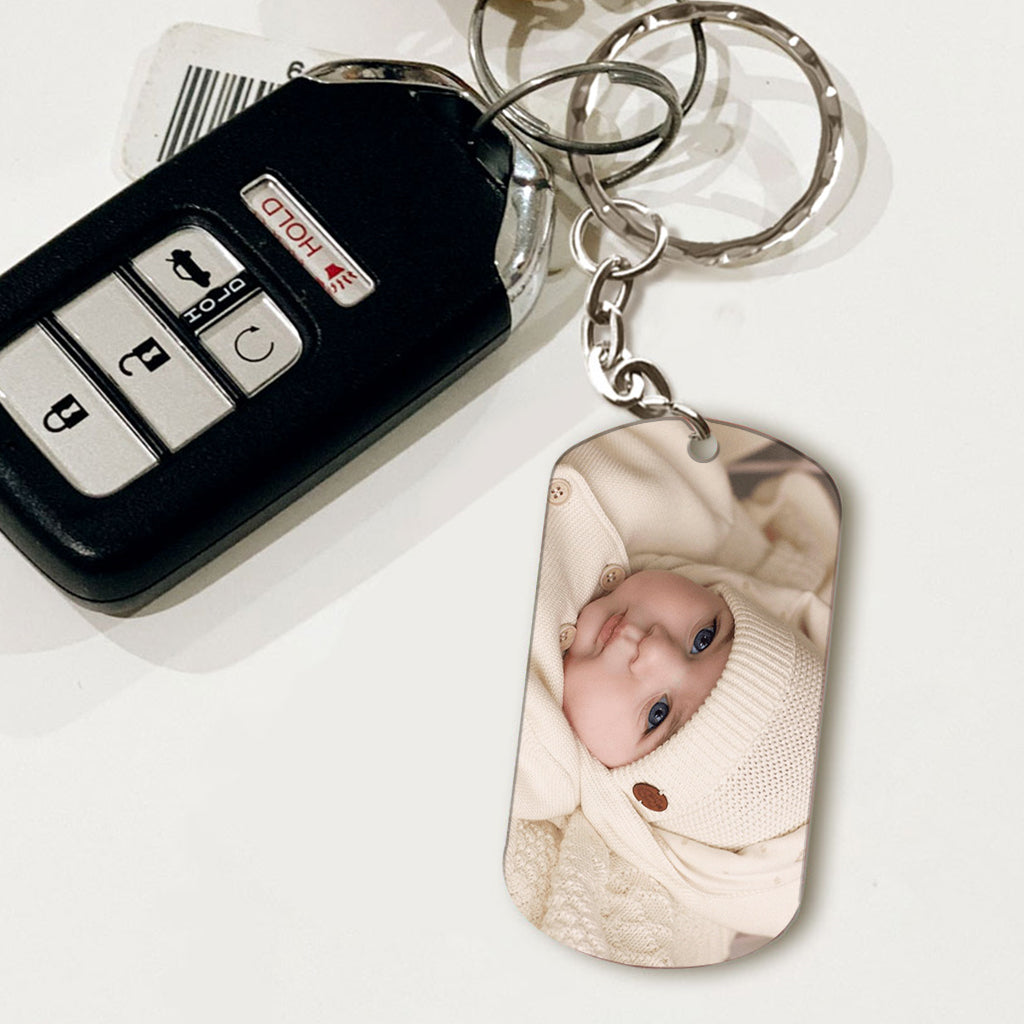 Calendar Custom Photo The Day You Became My Mommy Daddy - Personalized Mother Stainless Steel Keychain