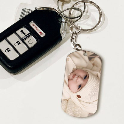 Calendar Custom Photo The Day You Became My Mommy Daddy - Personalized Mother Stainless Steel Keychain