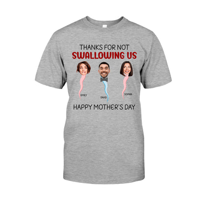 Thanks For Not Swallowing Us - Personalized Mother T-shirt And Hoodie