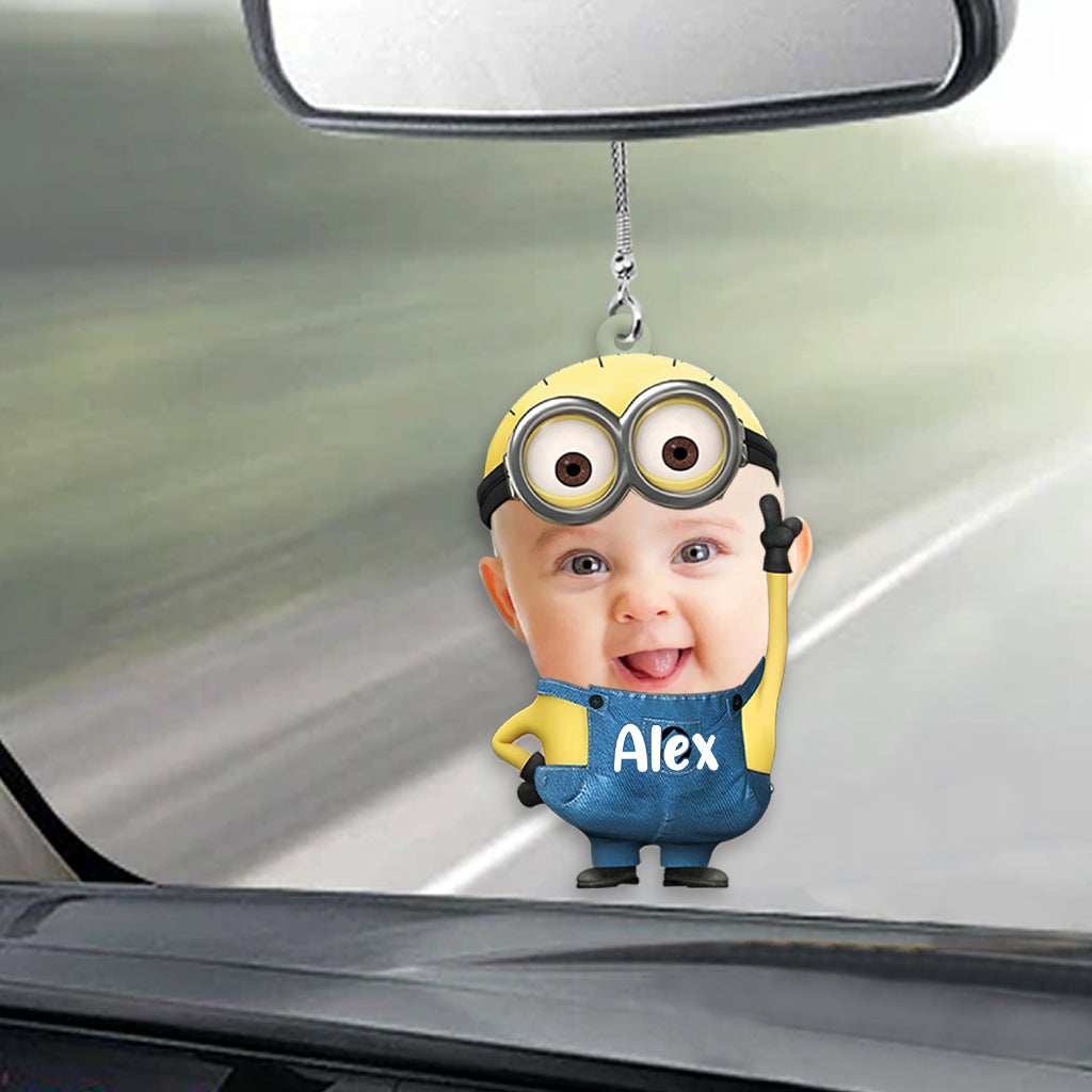 Upload Photo Custom Face Cute Baby - Personalized Mother Custom Shaped Car Ornament