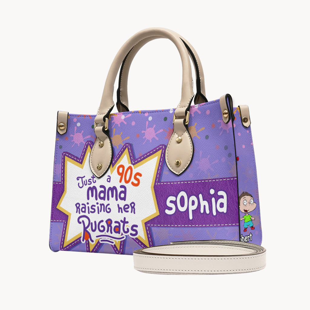 90s Mother - Personalized 90's Cartoon Leather Handbag