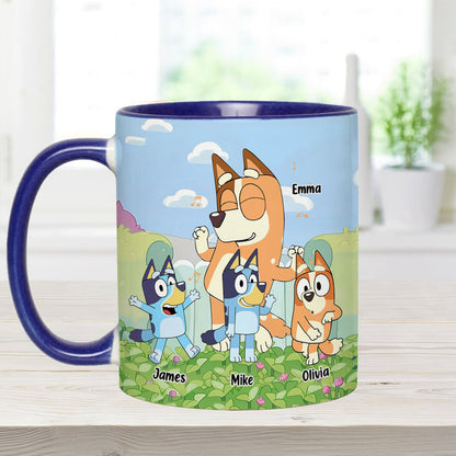 Cool Mum Cool Dad Cute Blue Dog - Personalized Mother Accent Mug