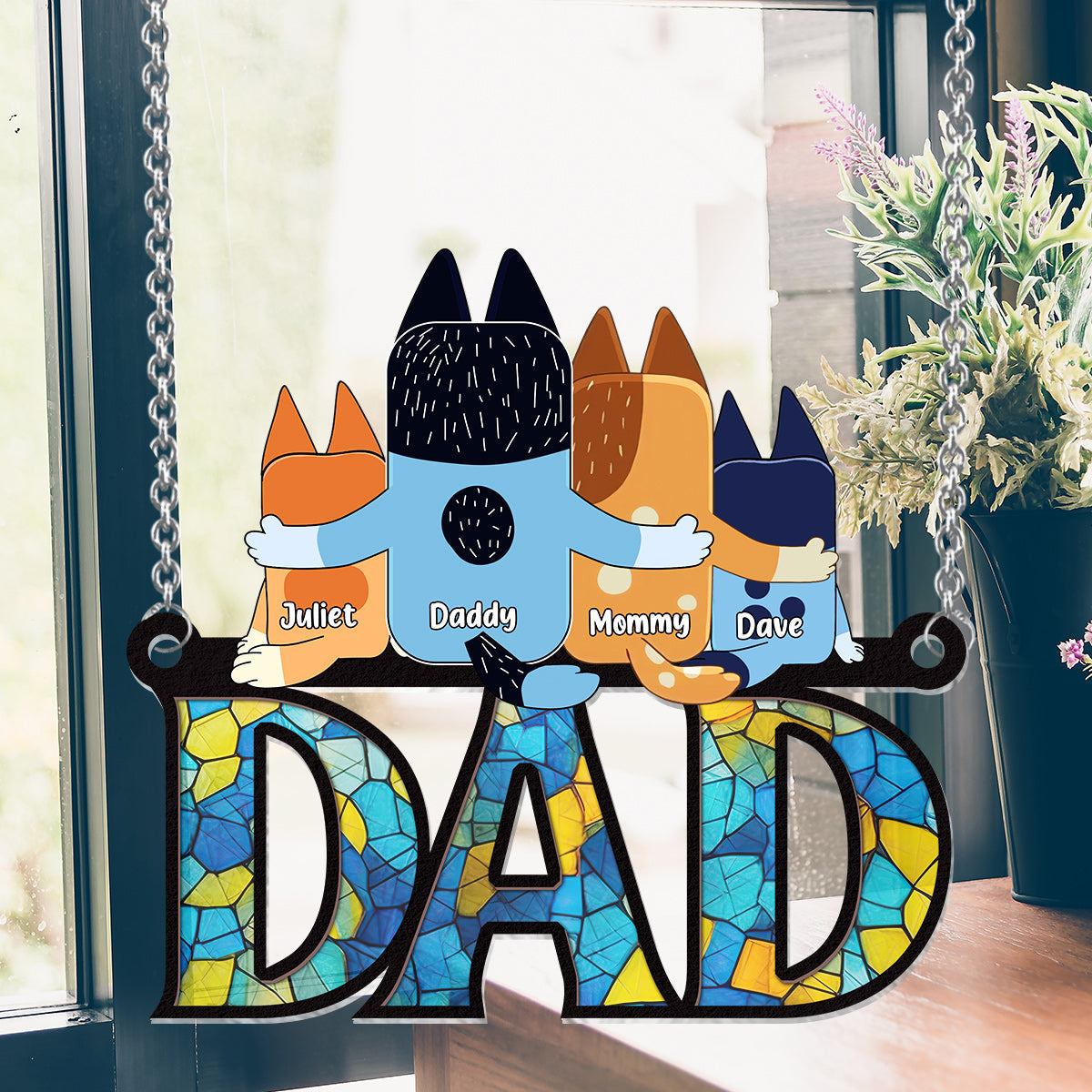 Cool Dad - Personalized Father Window Hanging Suncatcher Ornament