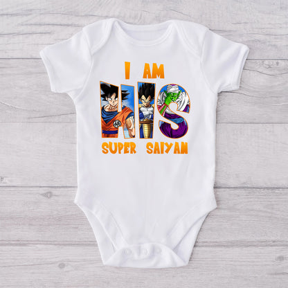 Dad Super Saiyan Little Saiyan - Personalized Seven Balls T-shirt And Baby Onesie