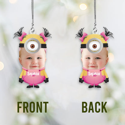 Upload Photo Custom Face Cute Baby - Personalized Mother Custom Shaped Car Ornament