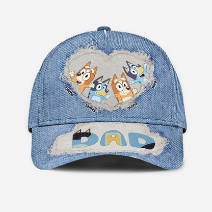 Cool Dad Cool Mom Blue Dog - Personalized Father Classic Cap