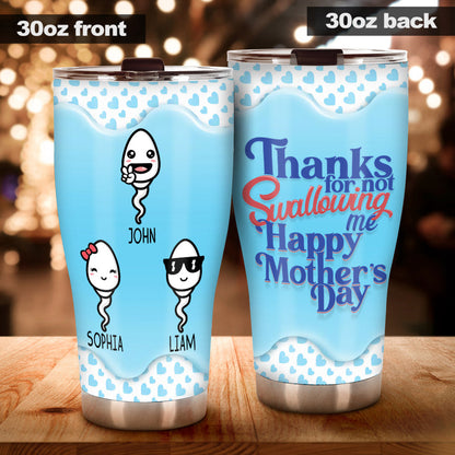 Thanks For Not Swallowing Us - Personalized Mother Tumbler