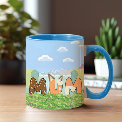 Cool Mum Cool Dad Cute Blue Dog - Personalized Mother Accent Mug