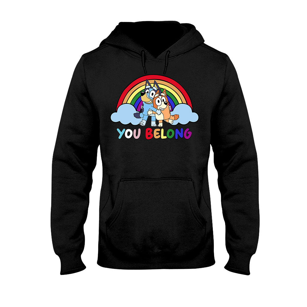 You Belong Cool Blue Dog Pride - LGBT Support T-shirt And Hoodie