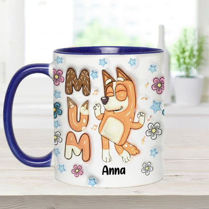 Cool Mum Cool Dad Cute Blue Dog - Personalized Mother Accent Mug