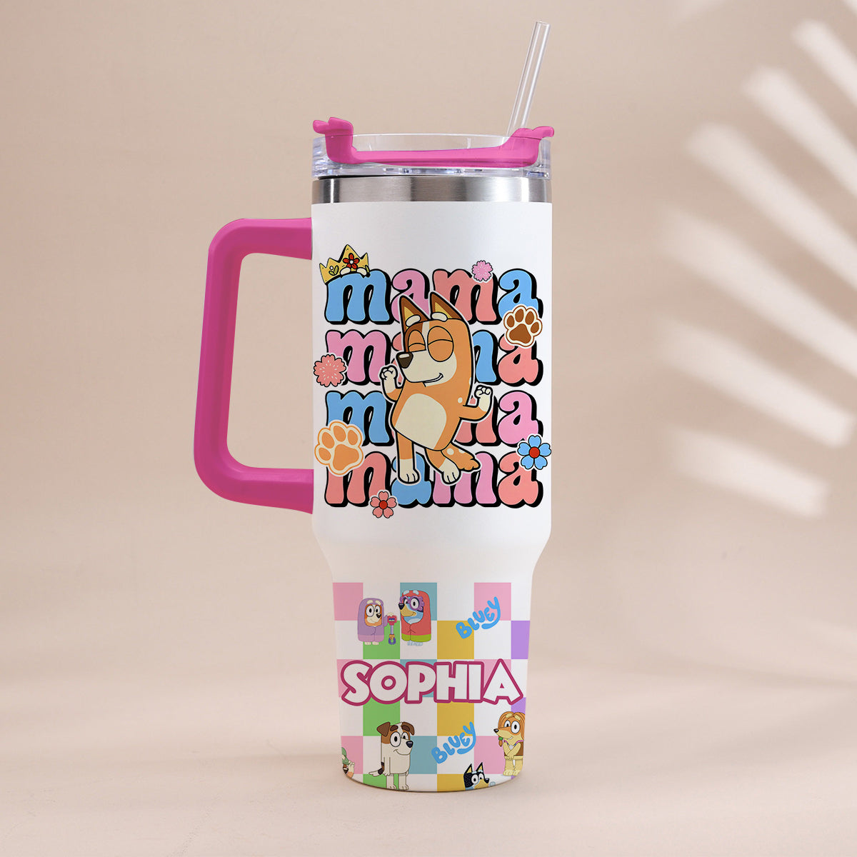 Blue Mama - Personalized Mouse Tumbler With Handle