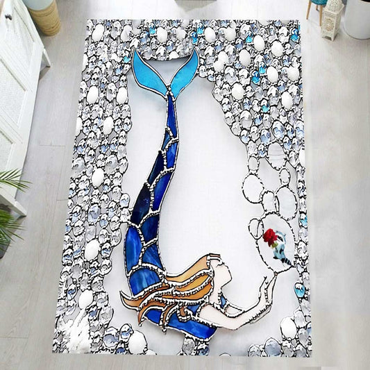 Swimming Mermaid Mermaid Rug 0622