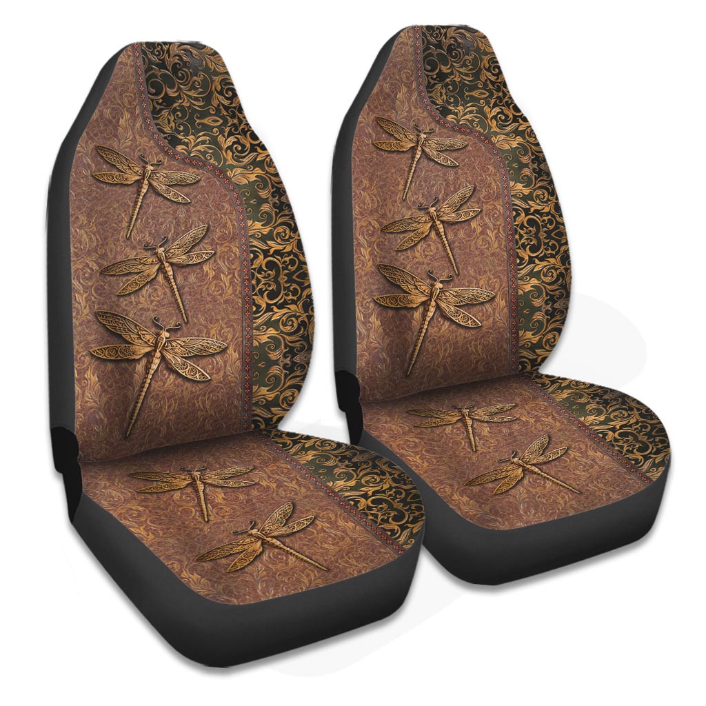 Vintage Dragonfly Leather Pattern Print Dragonfly Seat Covers 0622