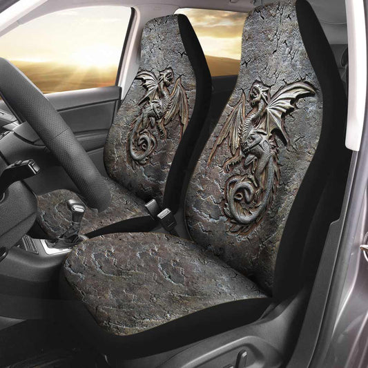 Dragon Cracks Metal Pattern Print Dragon Seat Covers 0622