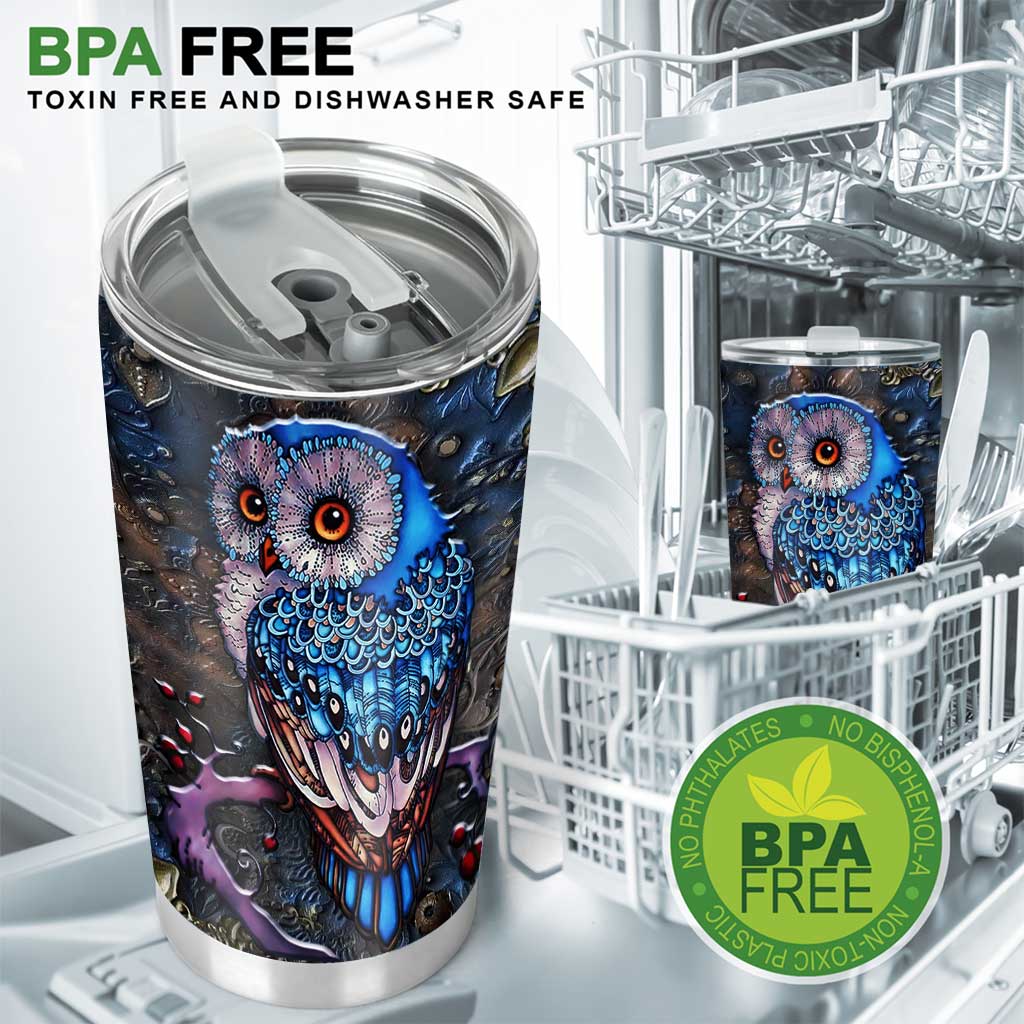 Blue Majestic Owl - Tumbler 0622