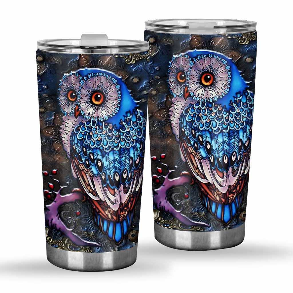 Blue Majestic Owl - Tumbler 0622