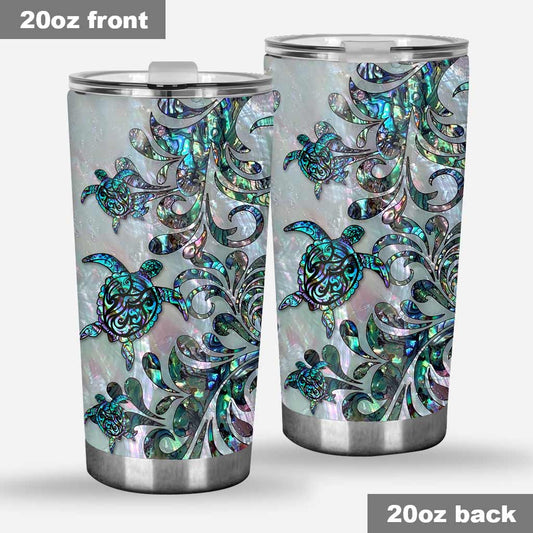 Turtle Abalone Shell Pattern Print Turtle Tumbler 0622