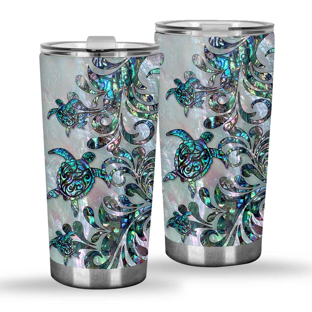 Turtle Abalone Shell Pattern Print Turtle Tumbler 0622