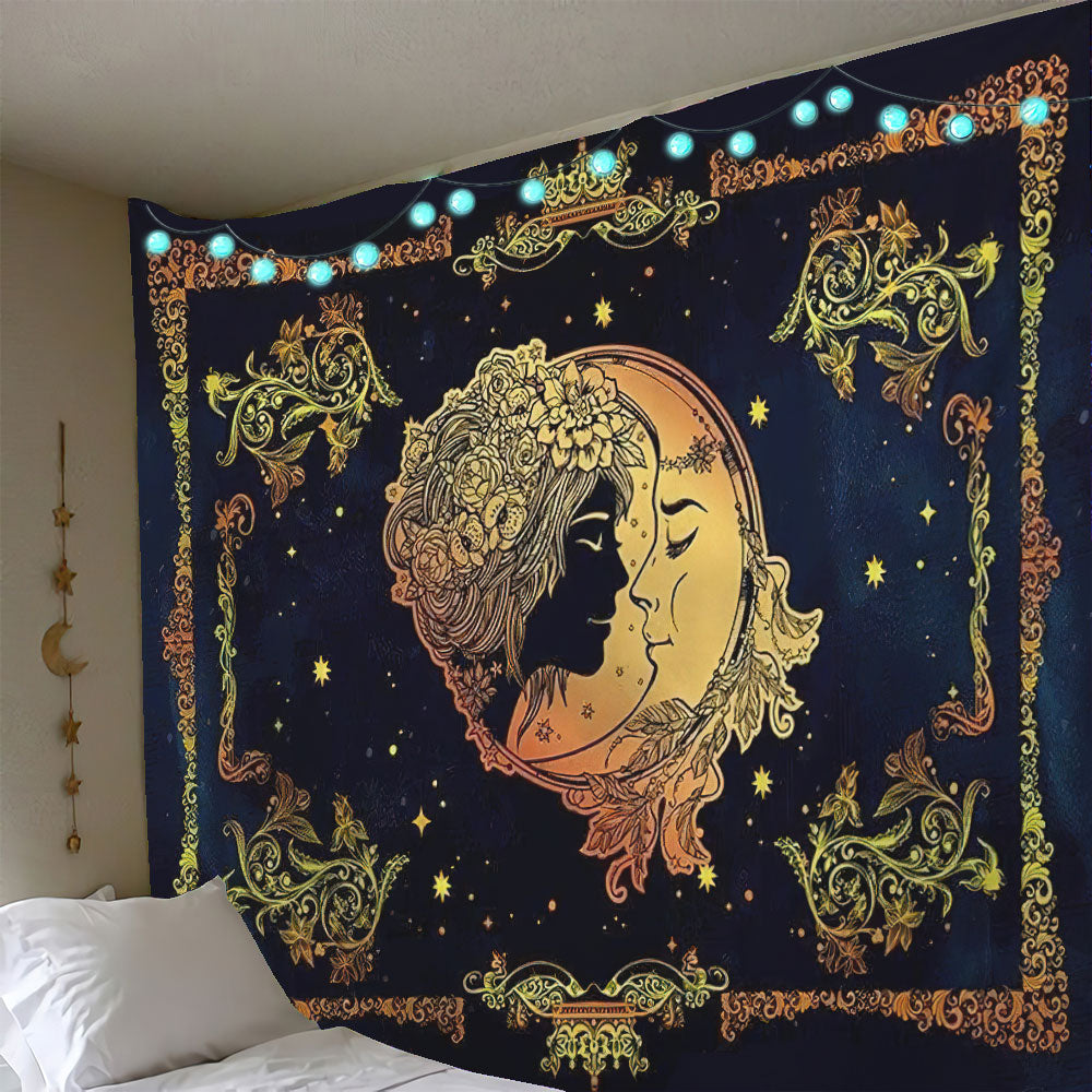 Celtic Wicca Sun Moon - Witch Wall Tapestry 0822