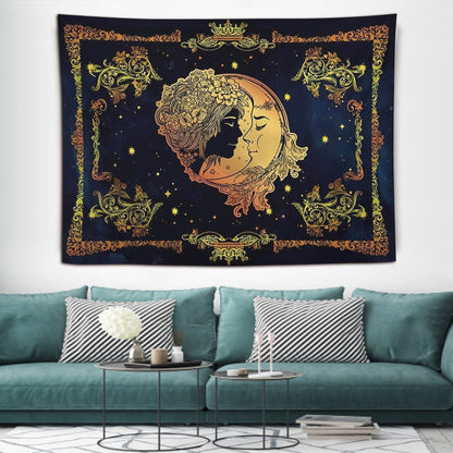 Celtic Wicca Sun Moon - Witch Wall Tapestry 0822