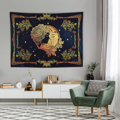 Celtic Wicca Sun Moon - Witch Wall Tapestry 0822