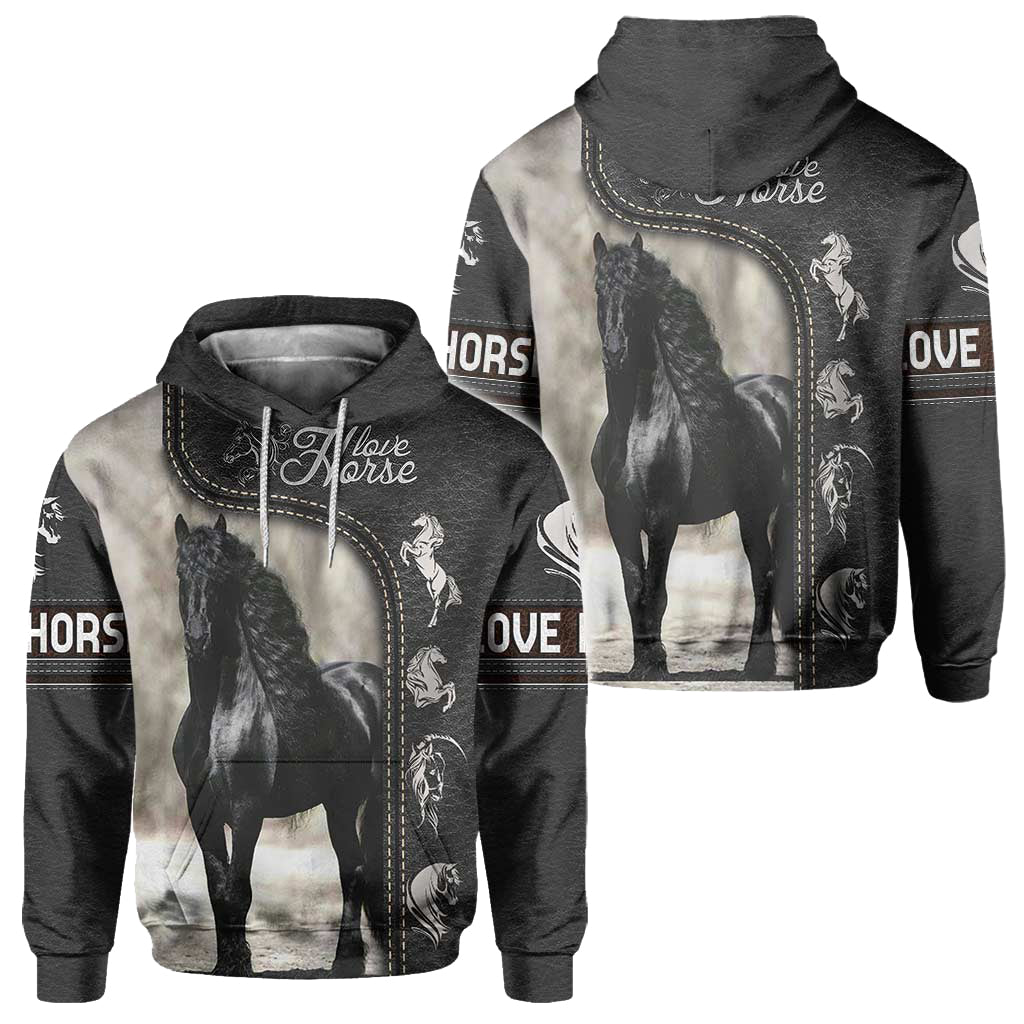 Black Horse Lover - All Over T-shirt and Hoodie 0921